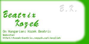 beatrix kozek business card